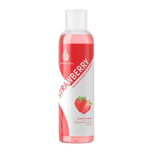 Lubricante Íntimo Unisex Sabor Fresa - Le Plaisir Secret - Base de Agua, Comestible, Compatible con Preservativos y Juguetes - Sin Parabenos - 200 ml