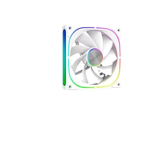Ventilador de caja 140mm UPSIREN PF-14 V2 con PWM de 4 pines y flujo inverso color blanco para PC