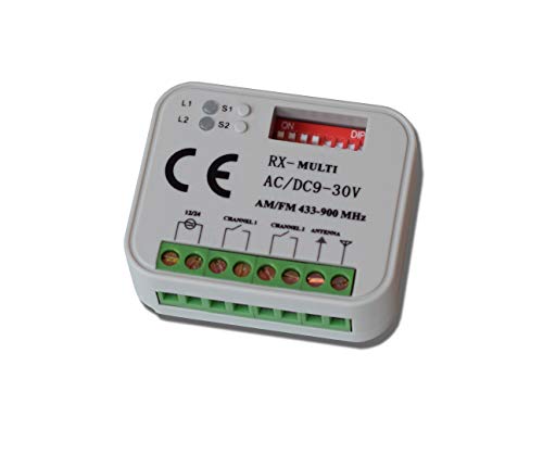 Récepteur universel radio Schartec RX compatible avec Sommer 4020 - Hörmann HSM 4 - Marantec 302 - Nice - Faac - Liftmaster - Ditec - Télécommande V2 avec...
