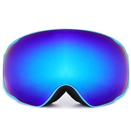 Gafas de esquí OTG para miopía con lente anti-vaho y viento azul