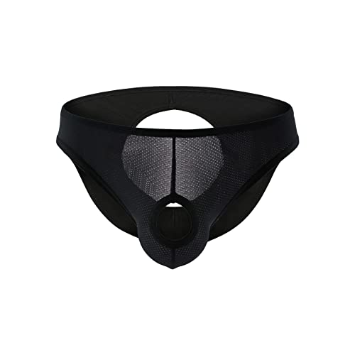 JEShifangjiusu Men'S Underwear Sexy Mesh Briefs Jockstrap Breathable Athletic Supporter See-Through Hollow Out Lingerie