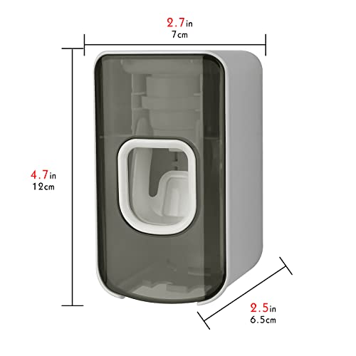 Luexbox SHYPJJL105 2 Slot Toothbrush Holder And Toothpaste Dispenser Wall Mounted thumb #1