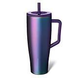 BrüMate Era 1.2L Tumbler with Straw and Lid | 40oz Metal Water Bottle with Handle | 100% Leakproof | Insulated Cup | Stainless Steel Travel Gym Mug | Keeps Drinks Ice-Cold All Day (Dark Aura)