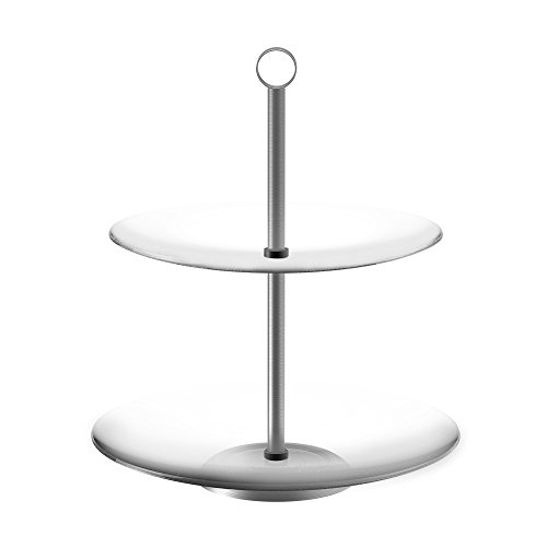 Chef Buddy Dessert Tower, 2-Tier Round Glass Display Stand - Thumbnail 4