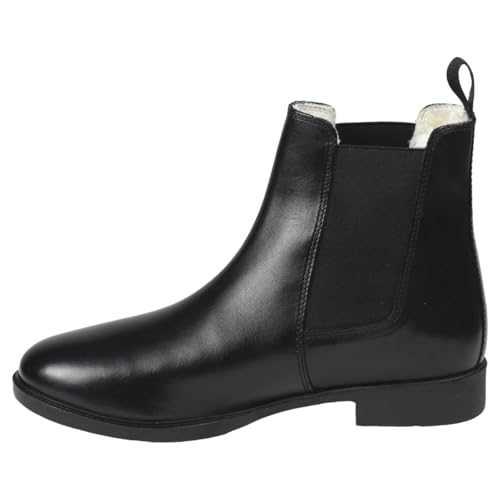 Foto von Lazura - Jodhpur Winter Reitstiefeletten Basic Plus | Kinder, Herren & Damen Stiefeletten | mit Fleece-Futter & Pull-On | schwarze Chelsea Boots aus Leder | Reitschuhe | Größe 39