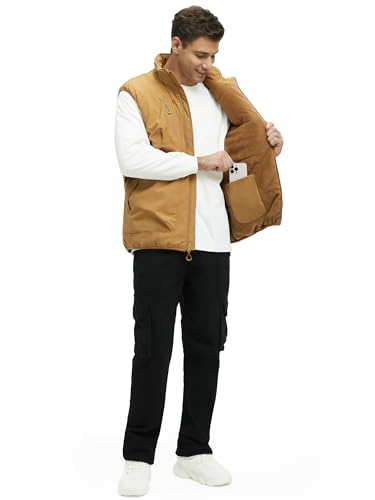 Men's Outerwear Vests Winter Vest Warm Water-Resistant Fleece Lined Mock-Neck Casual Outdoor Sleeveless Jacket4