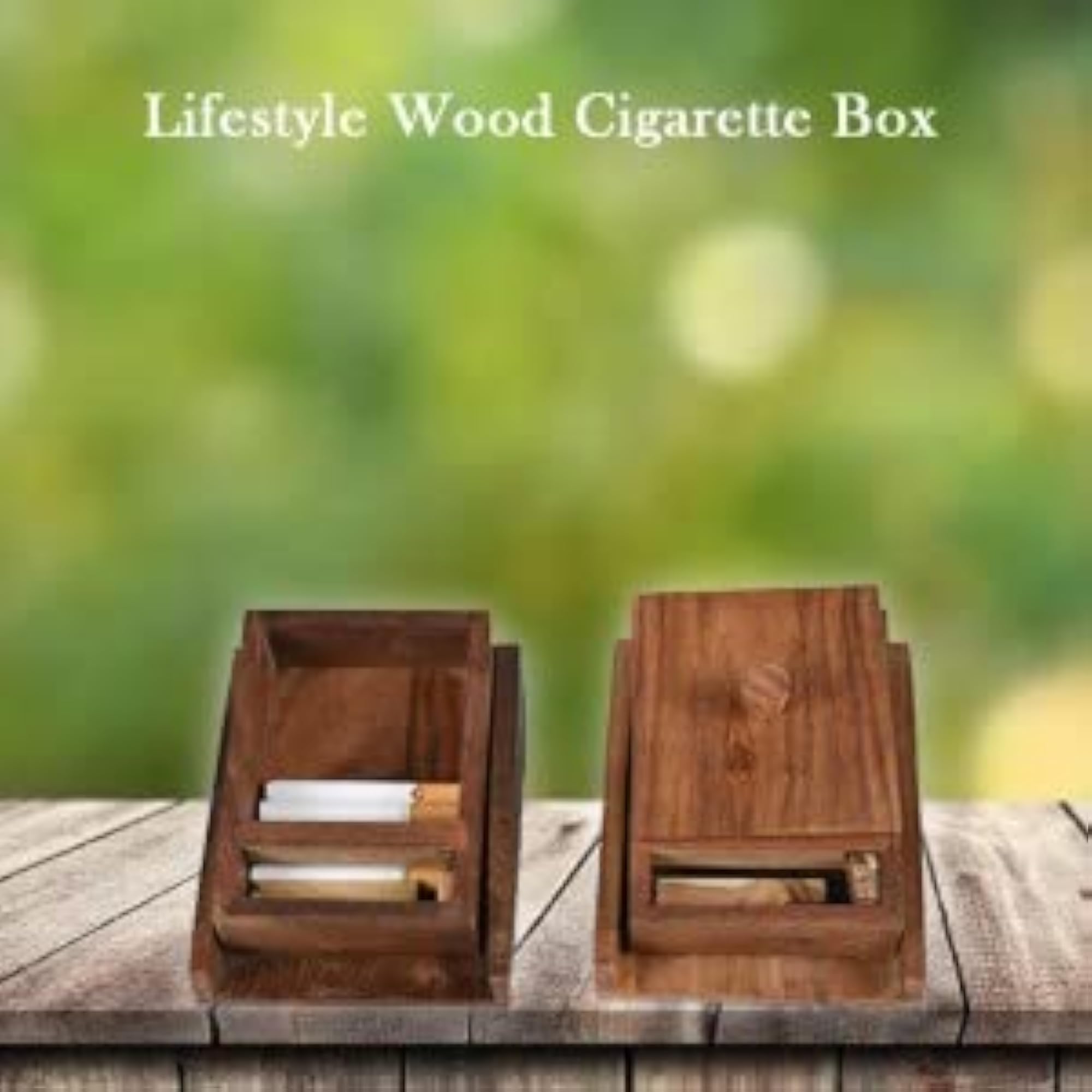 Automatic Slim Cigarette Box, Wooden Dispenser