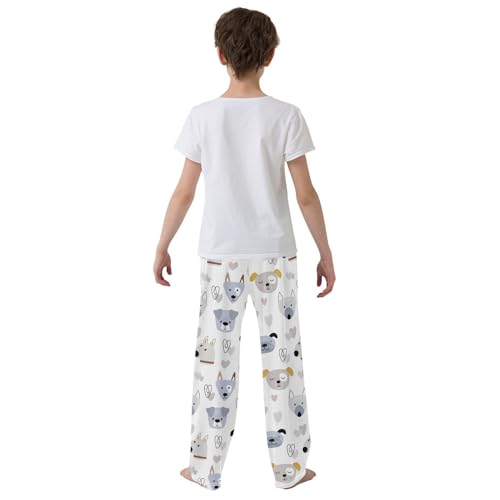 Boys' Pants Cute Dogs Hearts Long Bottoms Jogger Pants Elastic Waist Trousers with Pockets S-XL3