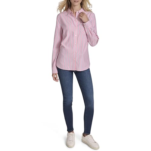 Image of Nautica Women's Button Front Long Sleeve Roll Tab Shirt