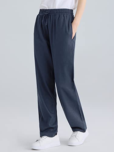 Weintee Women's Wide Leg Linen Pants with Pockets2