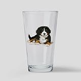 CafePress Bernese Mountain Dog Bright Eyes Pint Glass, 16 oz. Drinking Glass