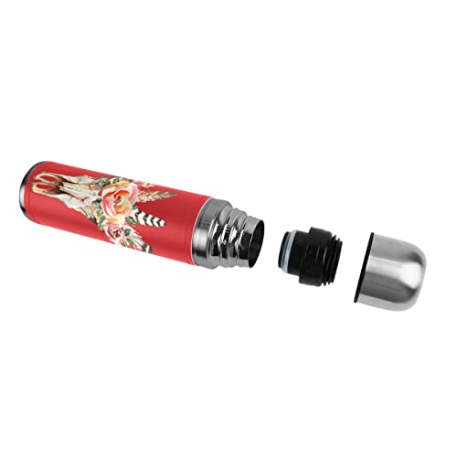 Skull Boho - Botella de agua termo de acero inoxidable con aislamiento al vacío, botella de doble vacío para bebidas… - Imagen 5