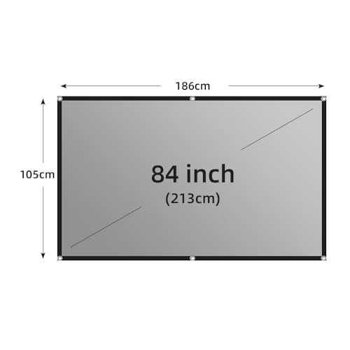 Pantalla de proyector 16:9 gris antiluz reflectante con borde negro 2