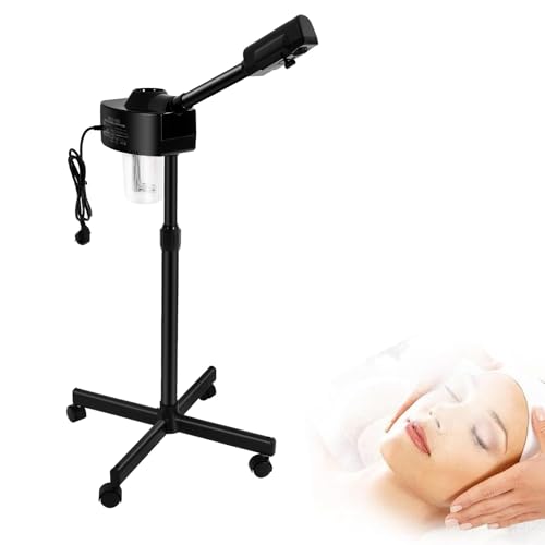 Gesichtsdampfer 800W, 360 Grad Drehbar Gesicht Dampfgerät, 2 In 1 Ozon Bedampfer Verdampfer mit Einziehbaren Stab, Gesichtssauna für Spa, Salon und zu Hause (Schwarz) Gesichtsdampfer 800W, 360 Grad Drehbar Gesicht Dampfgerät, 2 In 1 Ozon Bedampfer Verdampfer mit Einziehbaren Stab, Gesichtssauna für Spa, Salon und zu Hause (Schwarz)