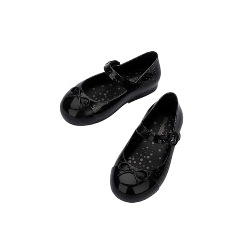 mini melissa Sweet Love Cap Toe Mary Jane Shoes for Toddlers - Jelly Flats for Girls with Cute Bow, Toe Accent and Adjustable Straps4