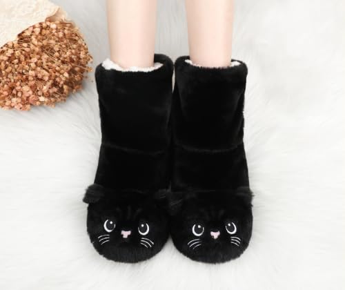 Image of DICUIRD Womens Slipper Socks Comfy&Warm Animal Non-Skid Bedroom Slipper Booties