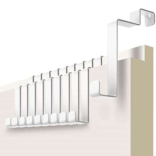 4smile Lot de 10 crochets de porte à suspendre à l'intérieur - Blanc - Avec coussinets en feutre - Porte-manteau pour porte arrière de porte Cover