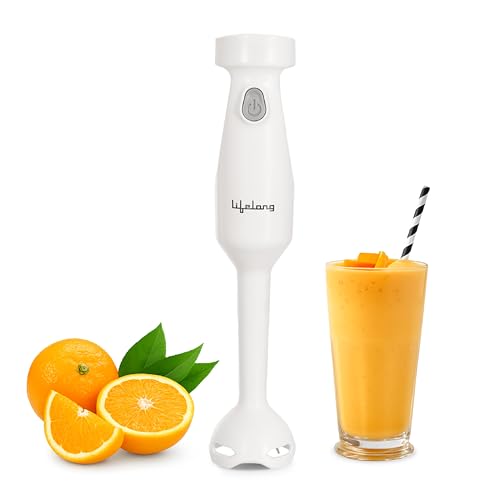 Image of Lifelong 300W Electric Hand Blender for Kitchen | Single Speed Control | Detachable Stainless Steel Blades | Silent Operation | Easy Click Fit Locking | Multipurpose Blender for Smoothies & Juices