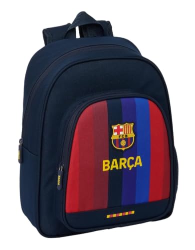 Safta | Mochila Escolar FC Barcelona 1ª Equipación 26/27 Adaptable a Carro (Sin Carro), Hombreras Ergonómicas y Acolchadas, Bolsillo Frontal Grande y Portabotellas, Niño y Niña, Medidas 28x10x34 cm