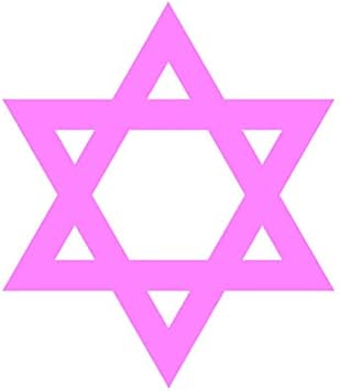 Star of David Sticker - Decal - Die Cut - Jewish Jew Israel - Pink 1.50" x 1.75"
