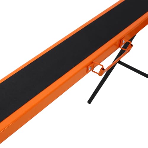 Saw Horses 2 Pack, Folding Portable Work Horse with Fast Open Legs, Convenient Handle, Heavy Duty Steel Sawhorse for Garage, Workshop, Fully Assembled (Orange + Black)