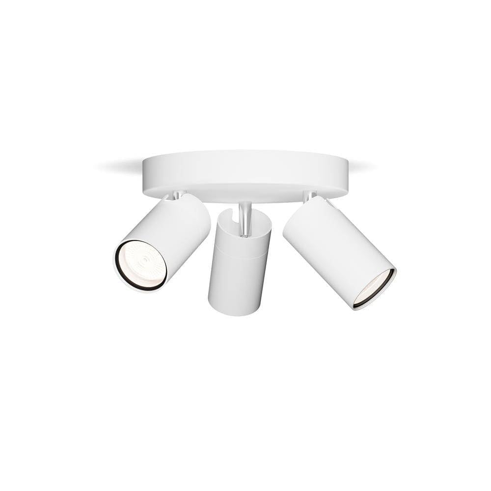 Idris 3-Head spot on Round Plate, GU10 lamp not Included, White, IP44, Water-Resistant