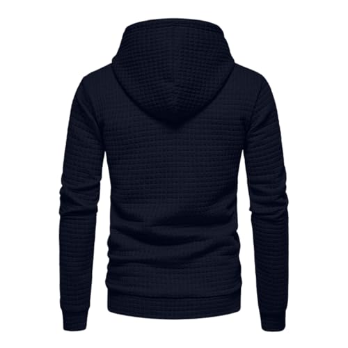 Hoodie For Men Solid Color Plaid Jacquard Sweatshirts Big And Tall Fall Winter Pullover Hooded Neck Sweatshirts2