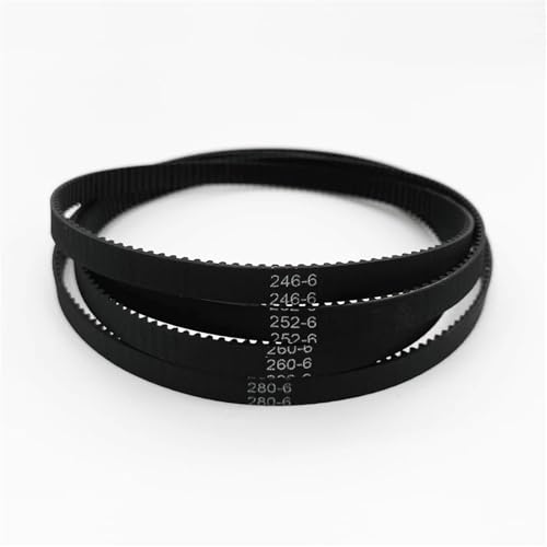 Rubber Timing Belt 2GT Closed-loop Synchronous Bandwidth 6mm Perimeter 240/242/244/246/248-300mm 1Pcs(280MM)