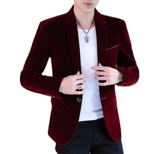 Men's Velvet Sport Coats Blazers Slim Fit Tuxedo Solid Notch Lapel Suits Blazer for Men Autumn Winter Spring
