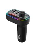 【 Par de Bluetooth 5.0 en segundos y sonido estéreo】 El chip Bluetooth 5.0 establece una conexión ultra segura entre tu teléfono y el transmisor FM Blutooth adaptador de coche. Con rendimiento antiinterferencias y tecnología CVC. Disfruta de escuchar música mientras se carga. Se conecta automáticamente cuando se enciende.