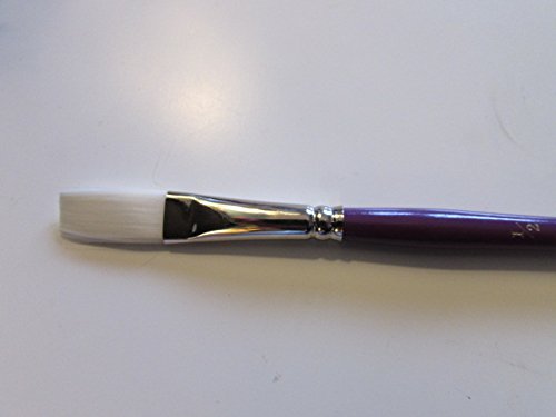 Set of 2pcs Artist Quality Synthetic White Sable One Stroke Brushes Size 1/2'' & 1'' inch Short Handle for Water Color -Oil -Acrylic