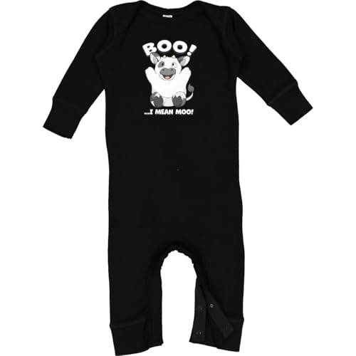 inktastic Boo I Mean Moo Baby Romper Coveralls