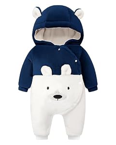 WYTbaby Baby Overall Winter Schneeanzug Baby Flanell Wärmer Winter Overalls Jumpsuit für Jungen Mädchen 0-3 Monate