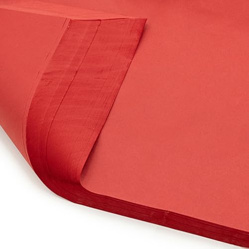 Pack of 10 x Vibrant Tissue Paper 500mm x 750mm for Gift Bags Wrapping Flowers Wedding Arts Crafts - Quality Acid Free (Red)