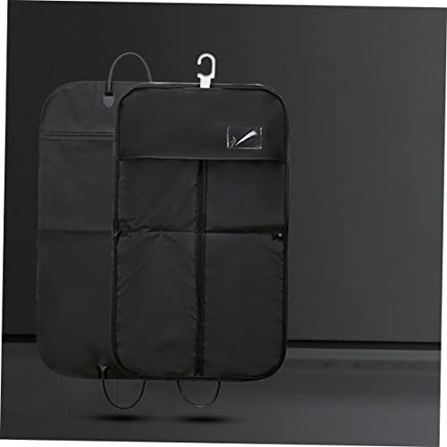 1Pc Portable Foldable Hanging Suit Garment Bag for Business Travel Cover for Suits Dresses & Clothes Black No Hook3