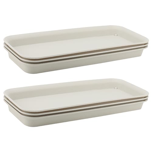 MUKCHAP 6 Stück Untersetzer Blumentopf Rechteckig Pflanzen Untersetzer 40cm Kunststoff Pflanzen Tropfschale Blumentopf Tablett, Blumenkübel Pflanzkübel für Indoor Outdoor Garten Pflanzgefäße