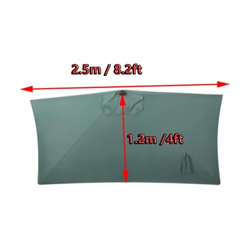 Recambio de tela anti-UV burdeos para sombrilla de pared semirectangular gastada 7