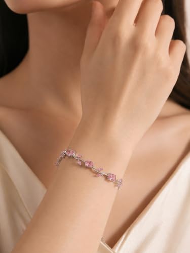 Image of Shining Diva Fashion Tulip Bracelet for Women, Floral Crystal, Anti Tarnish Jewellery Stylish Bracelet Gifts for Girls