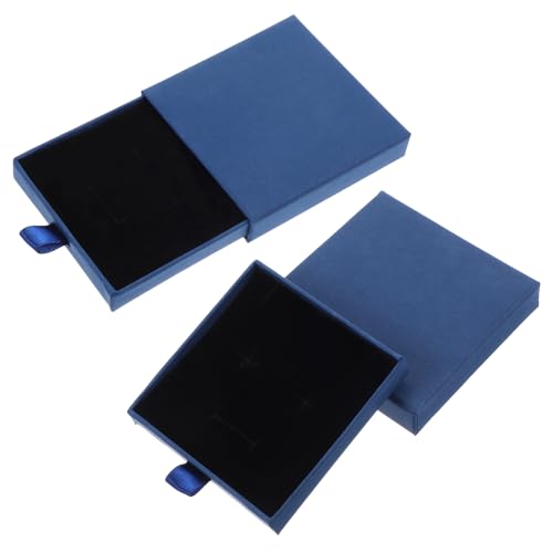 2 Stück Schmuck Geschenkbox,Kleine Schmuckschachtel,Thick Papier Schmuckschatulle,Ausziehbare Geschenkbox Klein,Schmuckaufbewahrung für...