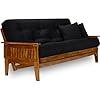 Nirvana futons eastridge futon set full size frame 8 mattress twill black cover  urban country home decor