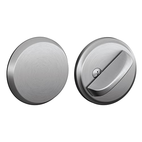 Schlage B81 626 Deadbolt with Standard Trim Non-Keyed One Sided Deadbolt Highest Residential Security Satin Chrome