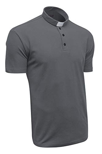 Clergy Polo Shirt Short Sleeve in Graphite Color