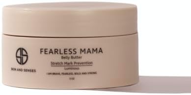 Fearless Mama Pregnancy Body Butter, Belly Butter for Stretch Marks, Deep Hydration for Dry, Tight, Itchy Skin During Pregnancy & Postpartum, with Shea Butter & Cocoa Butter, Luminous Scent 5 oz