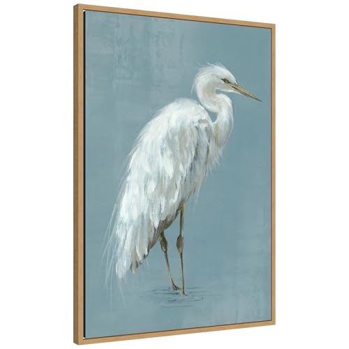 Amanti Art Framed Canvas Wall Art 33x23 Graceful Herons II by Eli Jones, Framed Wall Art Canvas, Animals Artwork, Modern Contemporary Decor, Large Poster Painting for Living Room, Bedroom, Bathroom, by Amanti Art - Used condition - Image 2