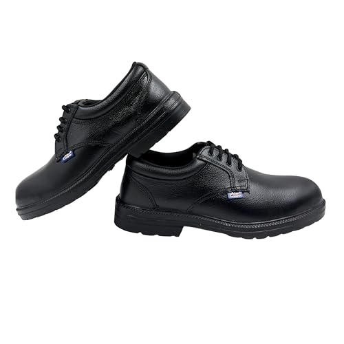 Allen Cooper AC-1469 Executive Formal Safety Shoe, Heat, Water & Oil Resistant, Double Density DIP-PU Sole, 200J Steel Toe Cap, Size 5 India/UK Black