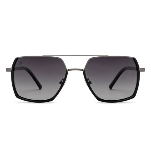 Image of VINCENT CHASE EYEWEAR By Lenskart | Full Rim Rectangular Sunglasses | Maverick 2.0 | Polarized And 100% UV Protected | Men & Women's | VC S15768