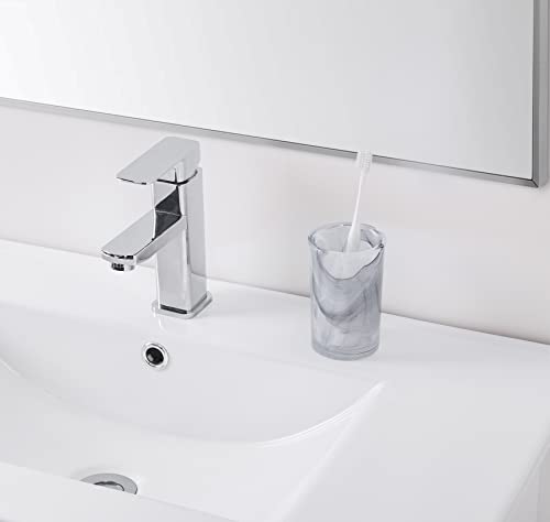Modern Elements | Marble Collection | Grey Marble Glass Toothbrush Holder #TOP1