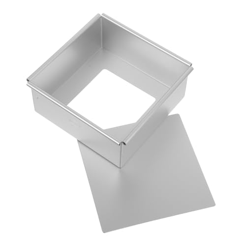 Amosfun Molde Cuadrado para Cheesecake de Aluminio con Base Desmontable Distribución Térmica Fácil Limpieza y Seguros para Tartas Postres y Repostería Profesional y Casera