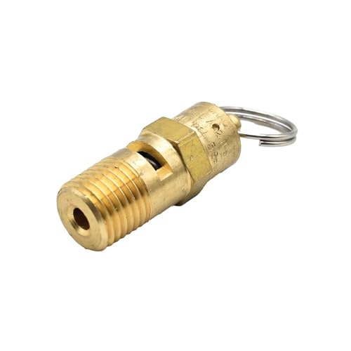 Interstate Pneumatics V140-4 ASME Brass Safety Valve w/pull Ring - 140 PSI 1/4 Inch MPT