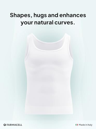 Farmacell Tank Tops Men Made in Italy - Vest Shapewear Tummy Control - Body Shaping - Compression Tank Top Men Slimming - 4182